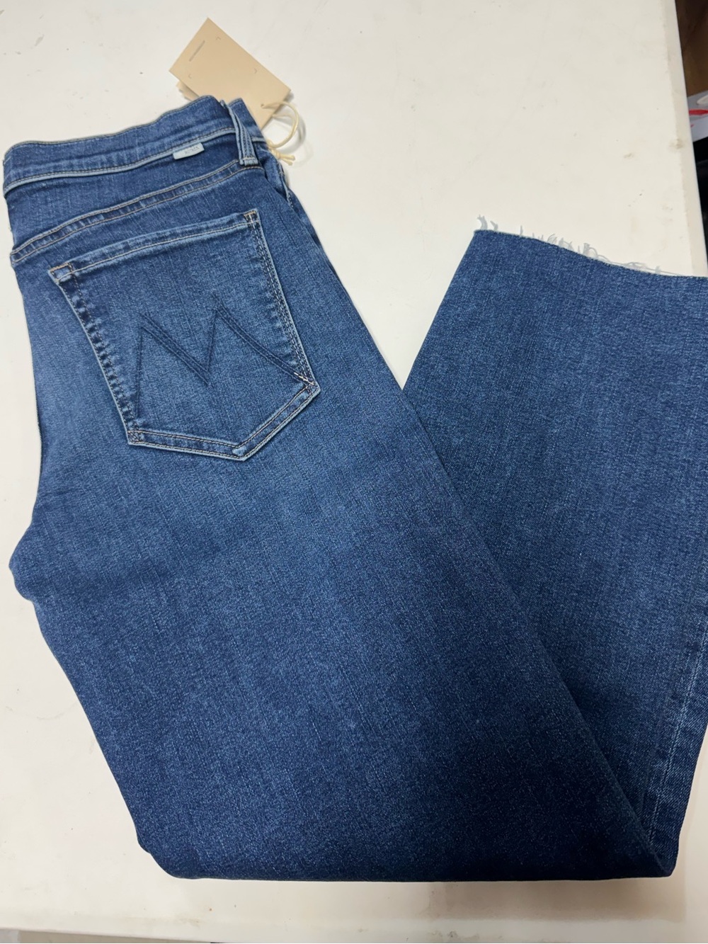 Mother The Newbie Ankle Fray Jeans Prized Possession Sz 28 New Mid Rise Straight - Picture 4 of 8